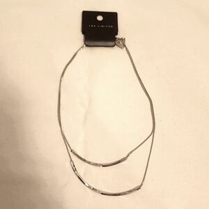 The Limited silvertone two chained necklace NWT